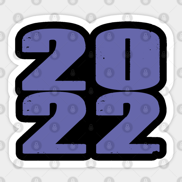 Color of the Year 2022 Very Peri Periwinkle Blue Typography Graphic Sticker TeePublic